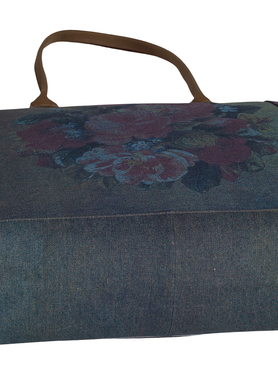 Guido Schultertasche, Travel, Motiv Rose, Leinen #4