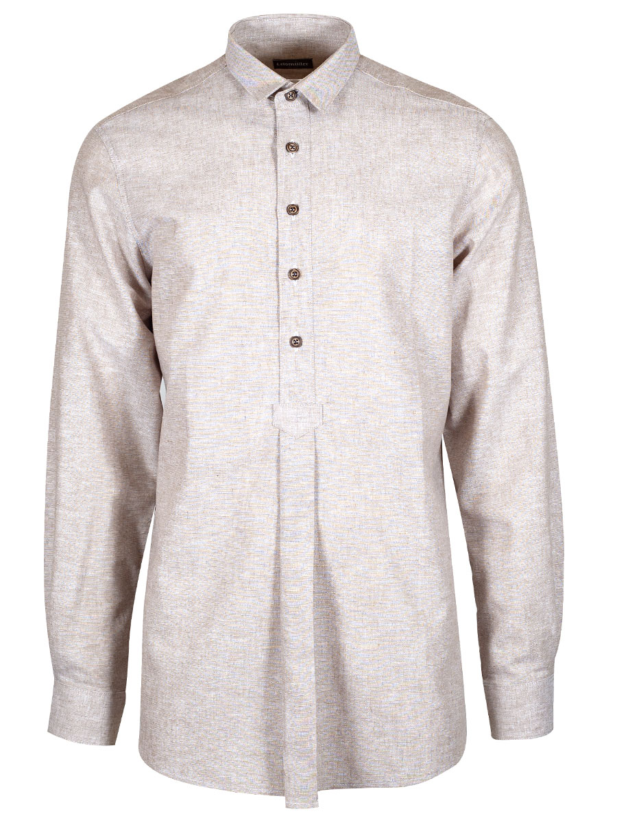 Arzberger Leinenhemd beige, Pfoad, Liegekragen #1