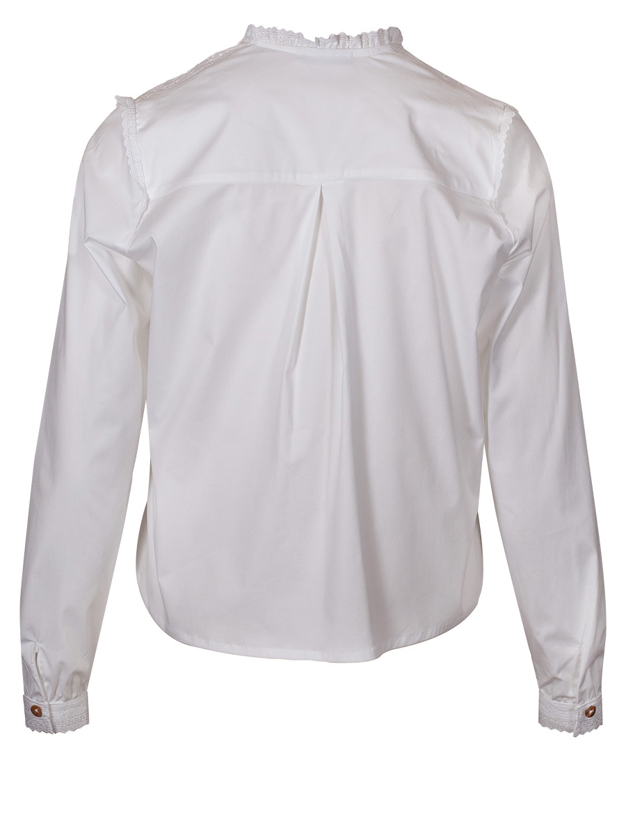 Feli und Hans Langarmbluse Bibi, weiß, Spitze, Biesen #4