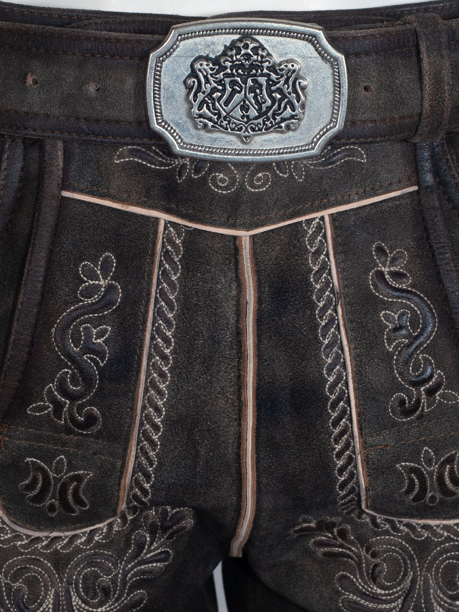 Hammerschmid Kurze Lederhose Passau, Prien gewachst, mit Gürtel, Ziegenleder #6