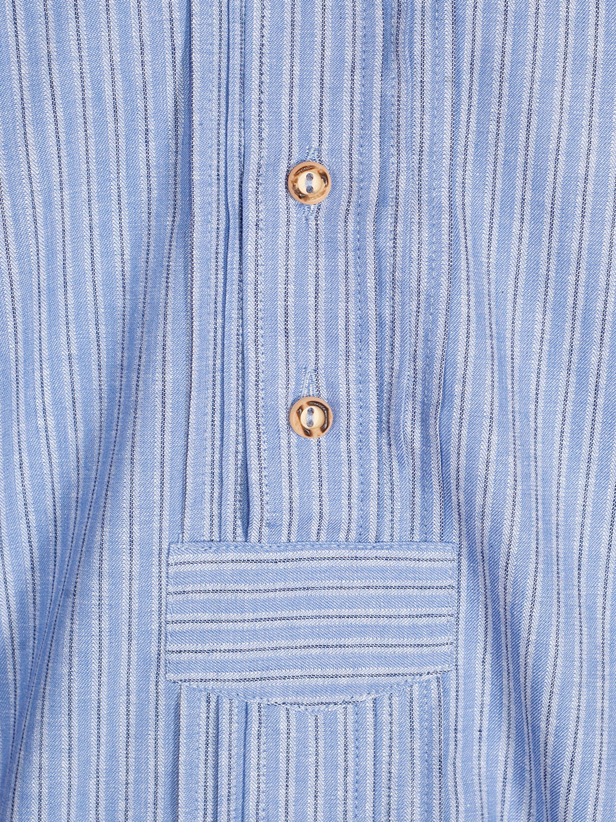 Orbis Herrenhemd, Pfoad, mittelblau, gestreift, Liegekragen #4