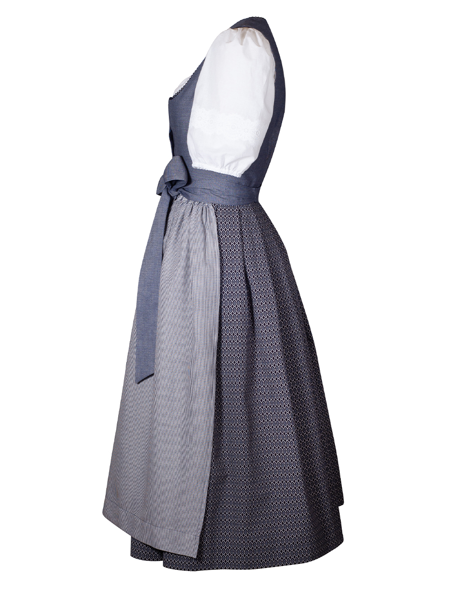 hausg'macht Dirndl Pillersee, blau gemustert, 80lg #2