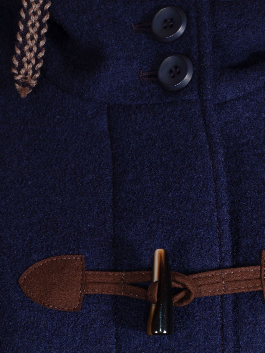 Bauer Wintermantel, blau, Kapuze, Knebelverschluss #3