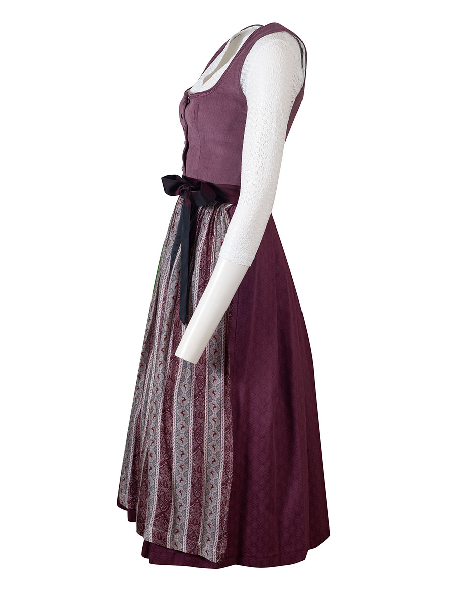 Wenger Dirndl Judith festlich, mauve, Cordoptik, 80cm #2