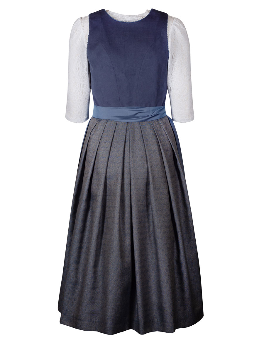 Wenger Dirndl Runa, Cordmieder, blau, elegant, 80lg #3
