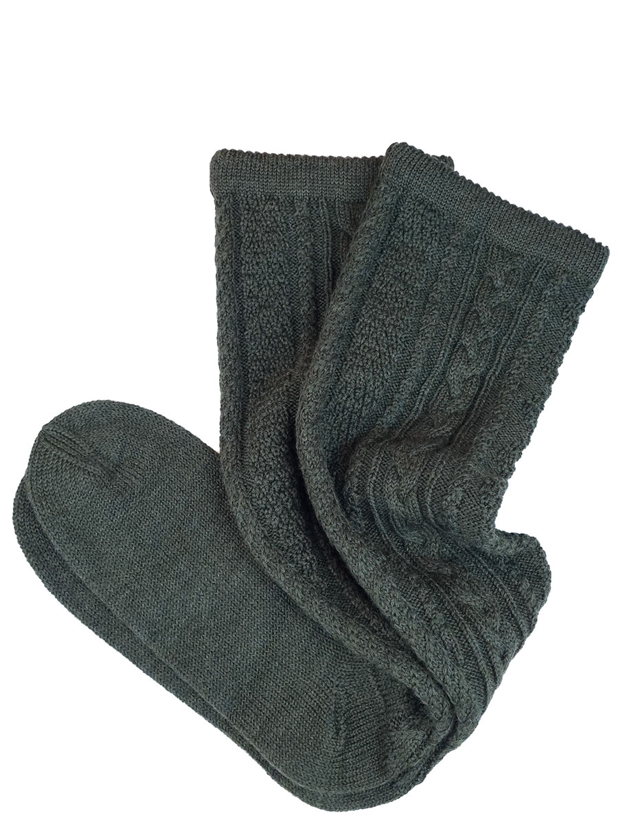 Gottseidank Kniestrumpf Loisach, bronzegrün, Zopfmuster #4