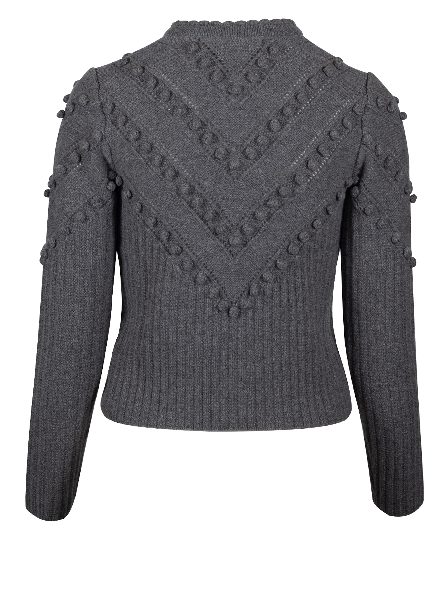 fei scho schee Damen Strickjacke midgrey, Noppenmuster #3