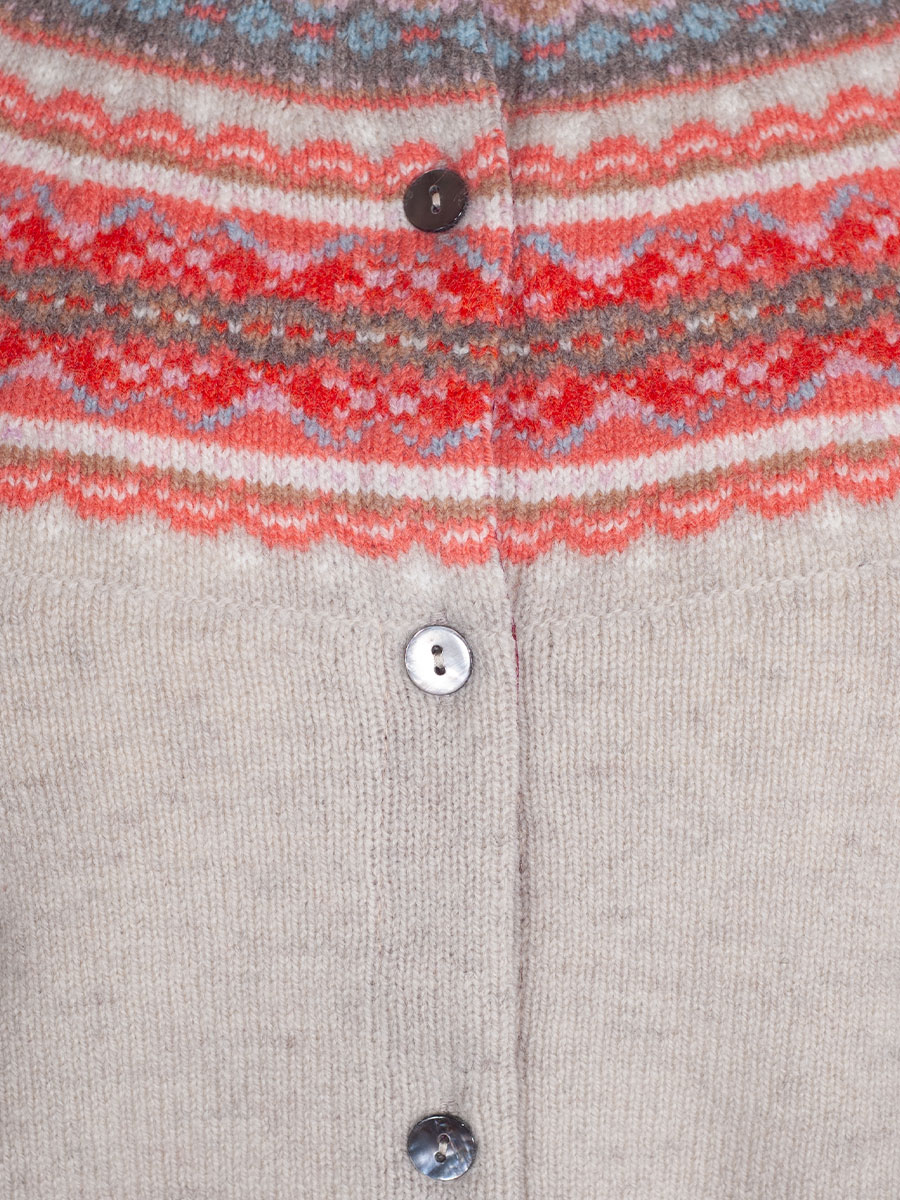 Eribè Knitwear Alpine Short Cardigan, Strickjacke, hibiskus, grau-rot #5
