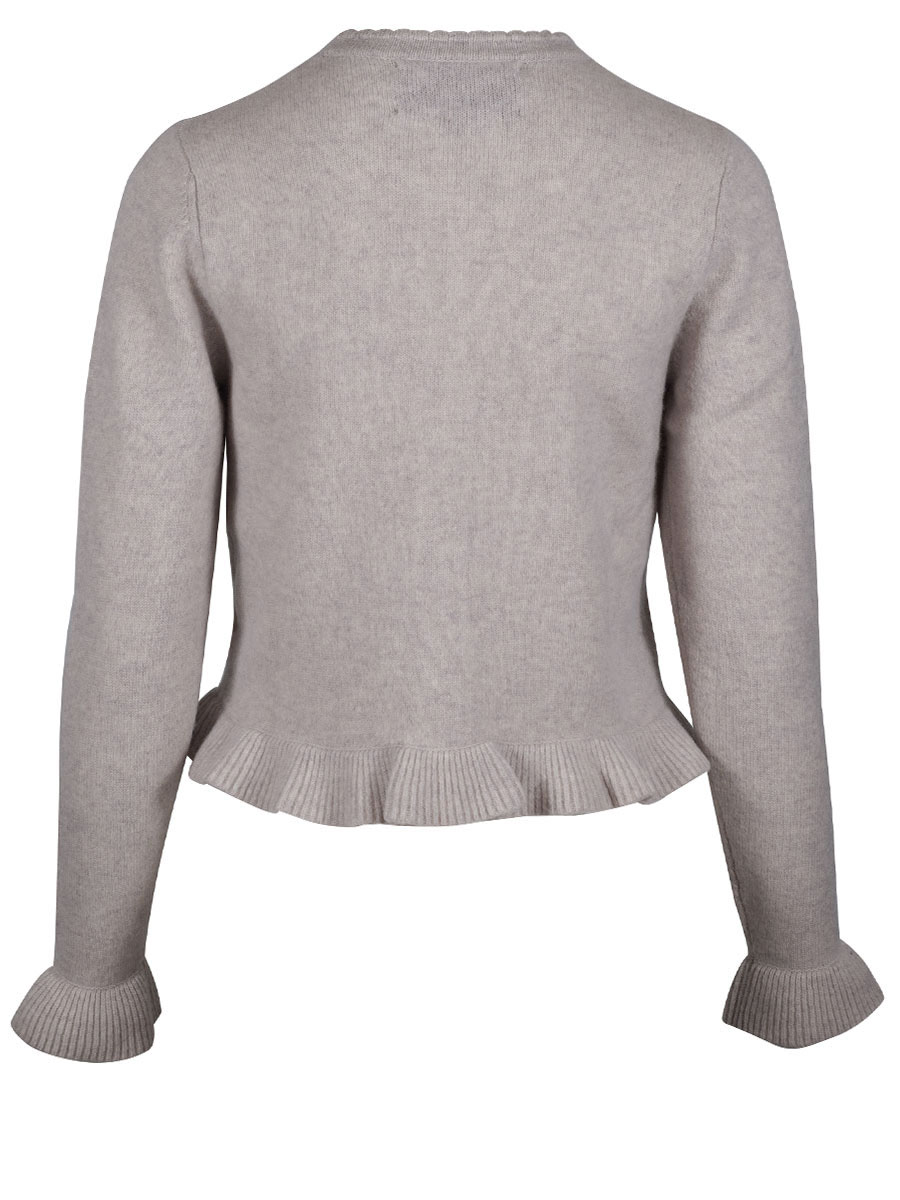 fei scho schee Strickjacke, barley, Rüschenbund #2