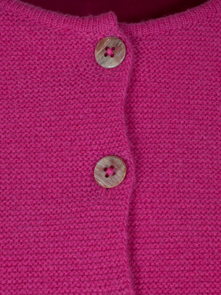 Heidi Strickjacke, pink, Perlmuttknöpfe, glatt gestrickt, fein #3