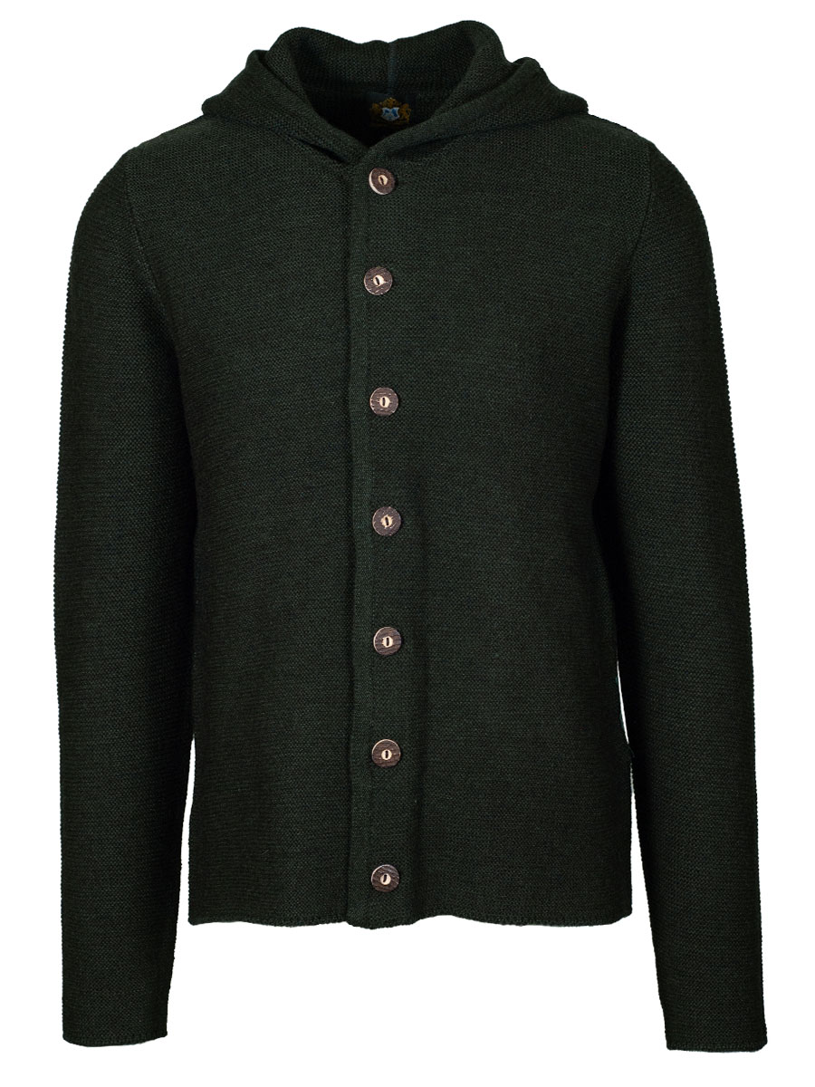 Hammerschmid Ludwig Kapuzen-Strickjacke, tannengrün #1