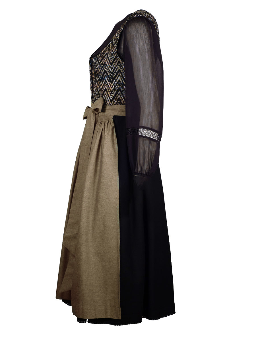 Hammerschmid Dirndl Plattensee, schwarz-gold, 80lg #3
