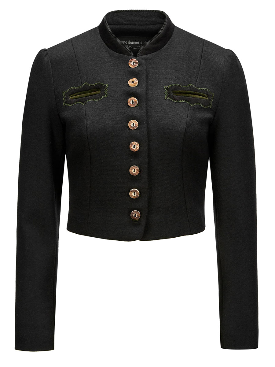 Anno Domini Design Janker Wanda, Wolljersey, schwarz, kurz #1