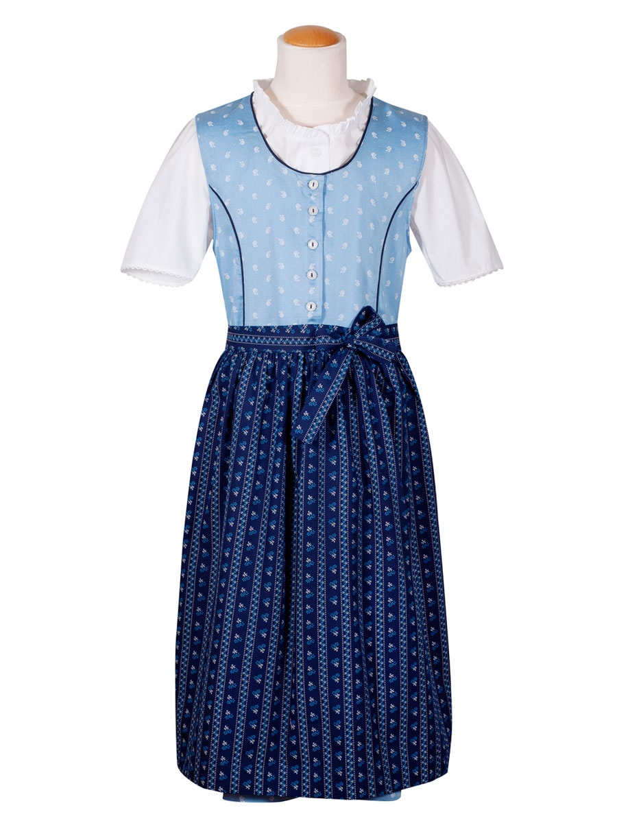 Ederer Kinder-Dirndl, Mädchen, blau-hellblau, mit Bluse #1
