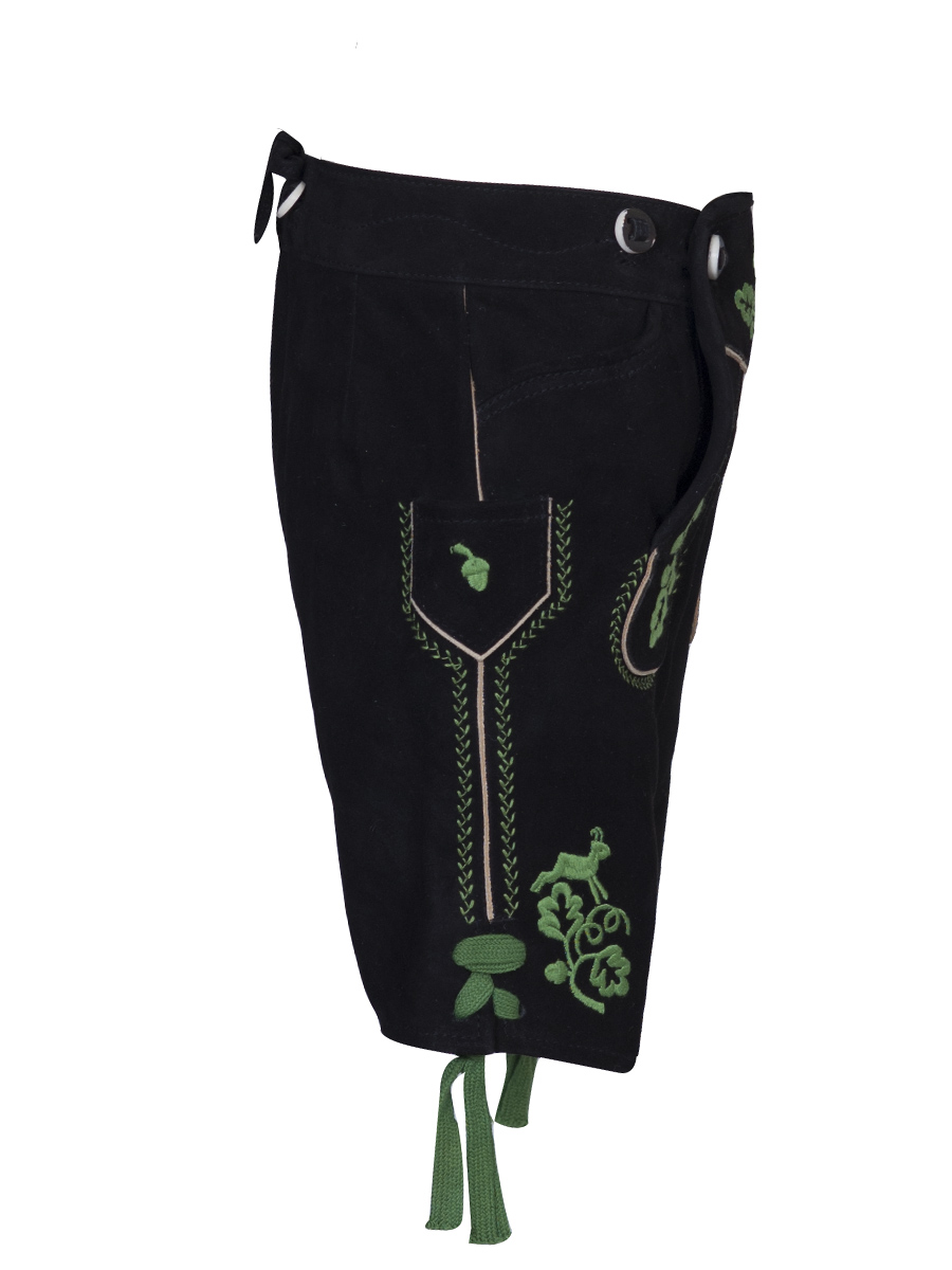 Kurze Lederhose Originaltracht Feldwies Wildbock schwarz #2