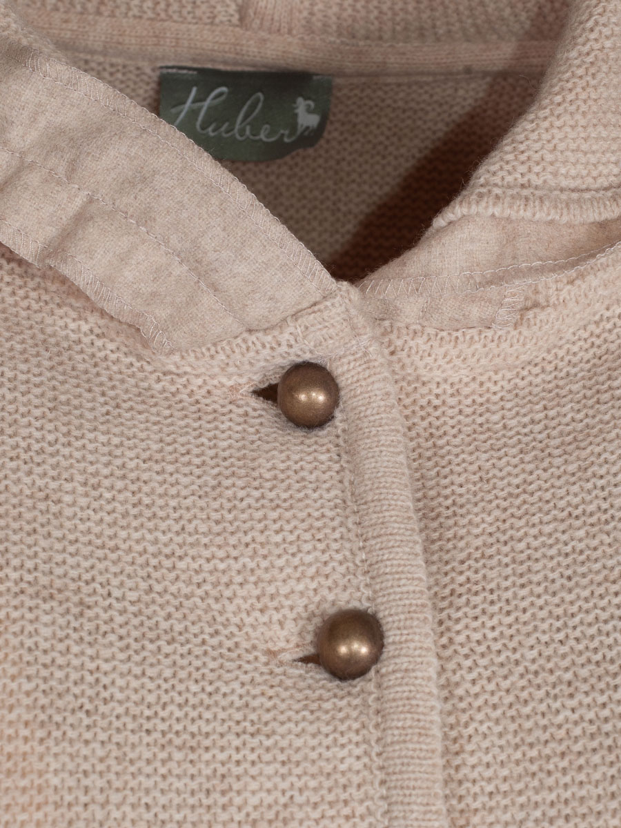 hausg'macht Kapuzen-Strickjacke Heike, natur, Rüschenborte #5