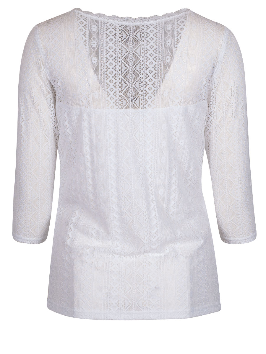 Waldorff Spitzenshirt Lynn, weiß, Stretch, elegant, Rundhals #2