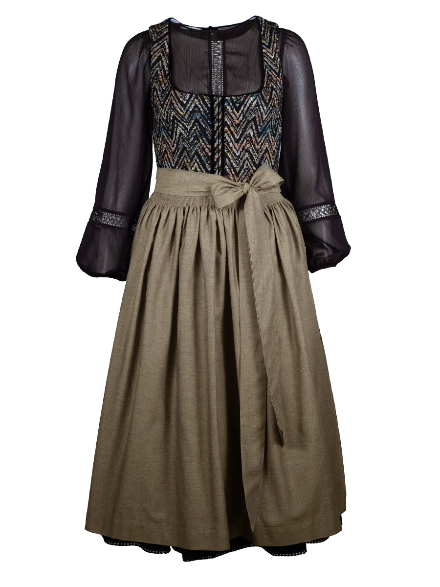 Hammerschmid Dirndl Plattensee, schwarz-gold, 80lg #1