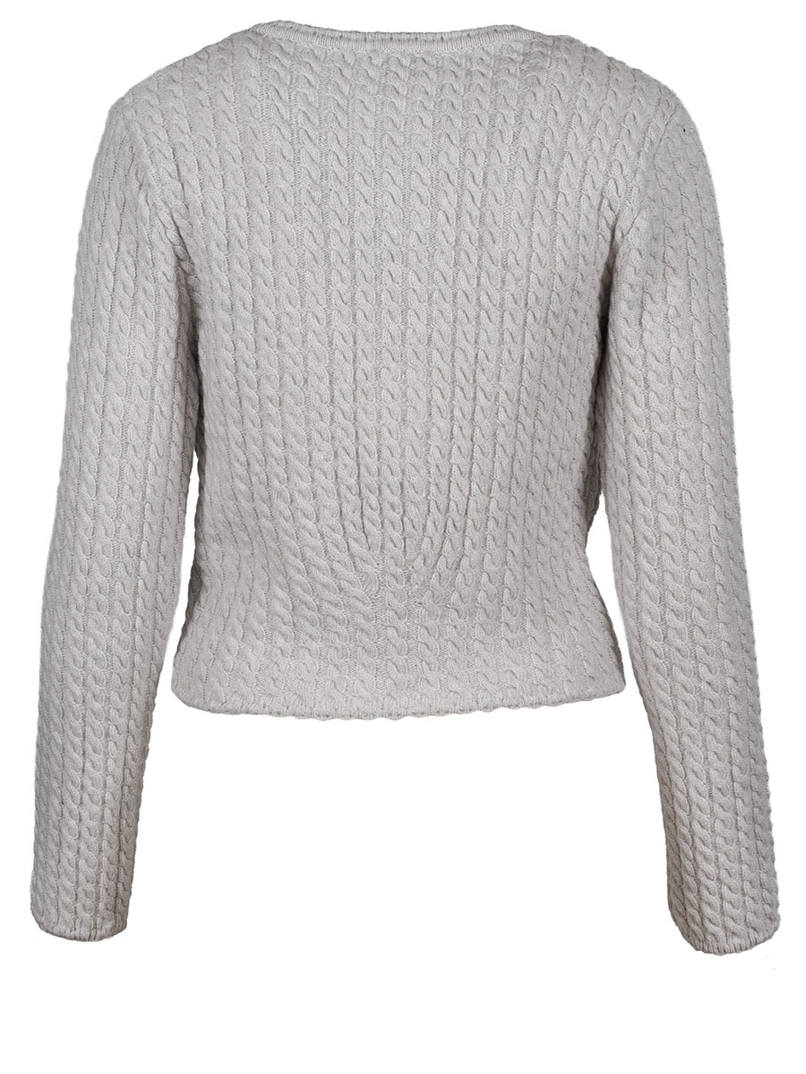 Huber Strickjacke Nora, nebelgrau, Zopfmuster #3