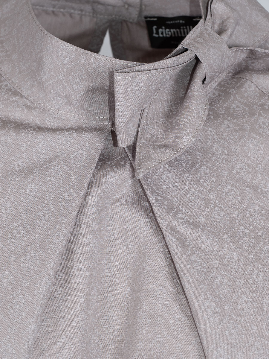 Anna Damenbluse, taupe, Stehkragen, Schleife #4