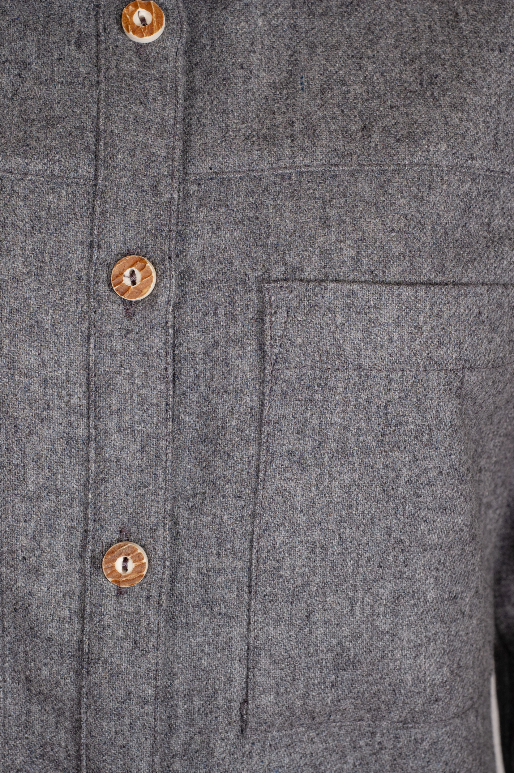 Berwin & Wolff  Langarm Lodenbluse, mittelgrau, Brusttaschen #4