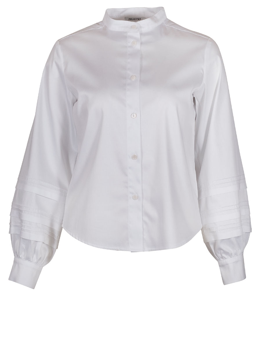 Feli und Hans Damenbluse Briana, weiß, Langarm #1