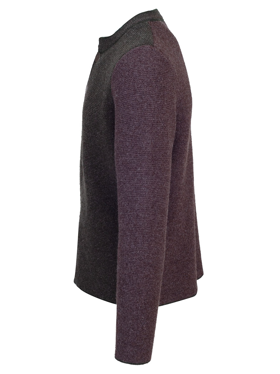 Strickjacke Benno, erde, Vorderseite braun-grün meliert #2