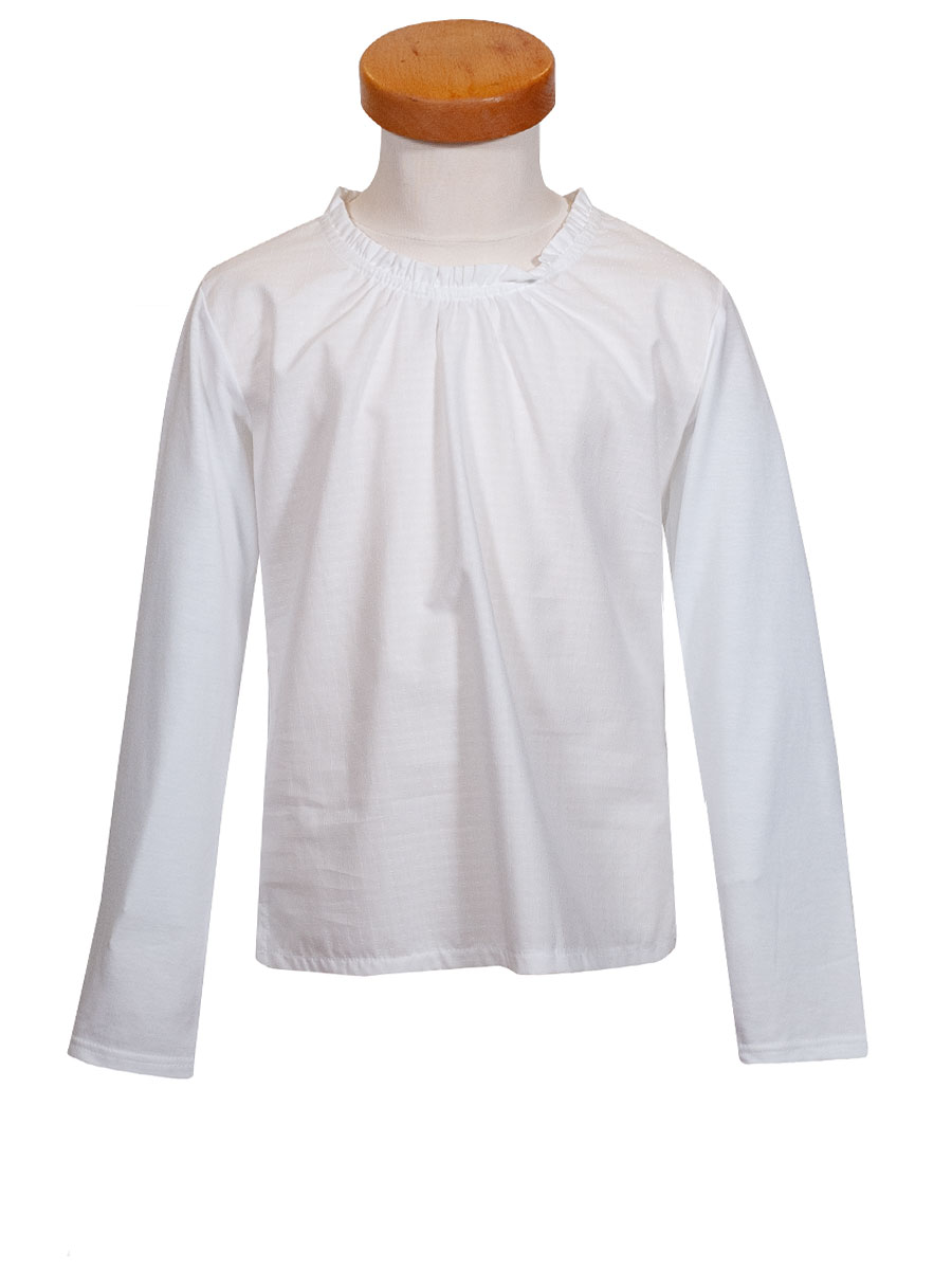Hammerschmid Yvonne Langarmshirt, Mädchen, weiß, Rüschenkragen #1