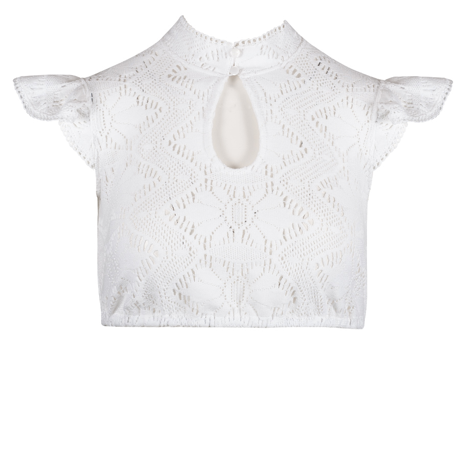 Hammerschmid Dirndlbluse Carina, weiß, Lochmuster, Flügelarm #1