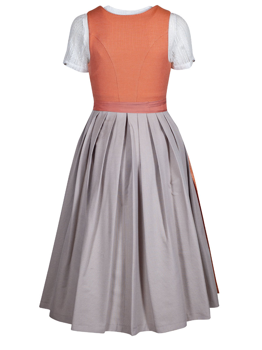 hausg'macht Pillersee Baumwolldirndl, orange-grau, 80lg #3