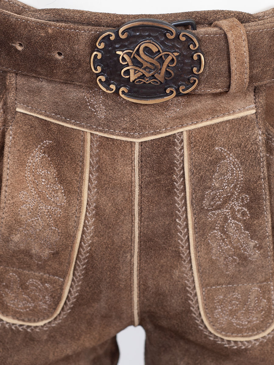 Spieth & Wensky Vittorio Lederbundhose, Wildbock, biber, mit Gürtel #7