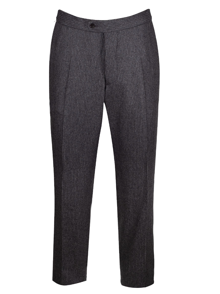 Viererspitz Stresemannhose Jakob, grau, seitlich grünes Paspol #1
