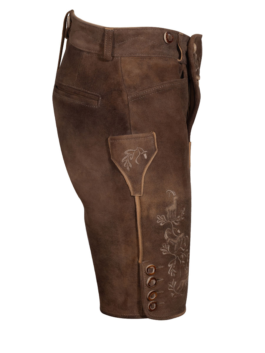 Weinbauer Kurze Lederhose Wildleben, inka-natur, Ziegenvelour #3