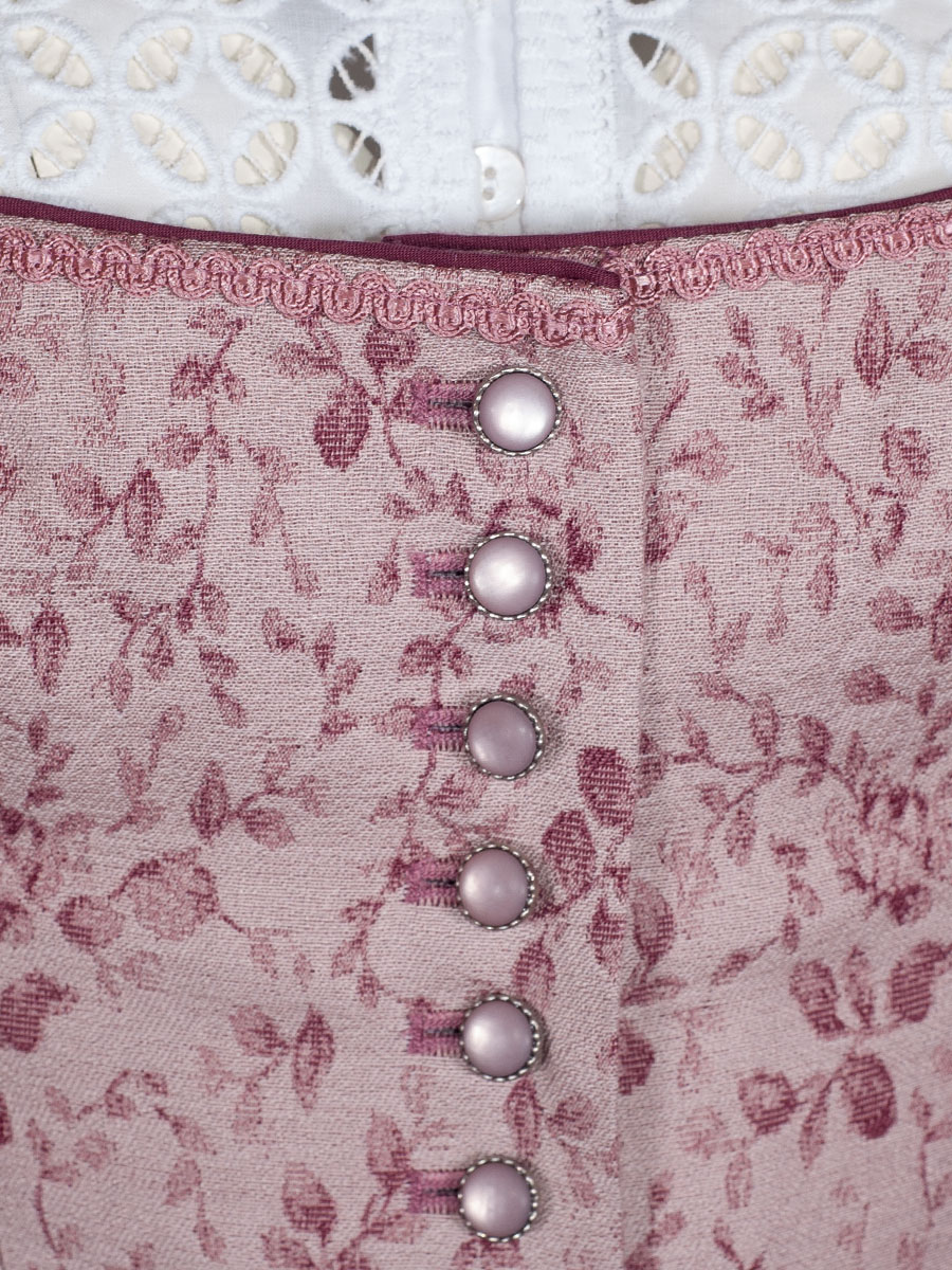 Wenger Baumwolldirndl Isabella, zartrosa-weinrot, 80lg #6