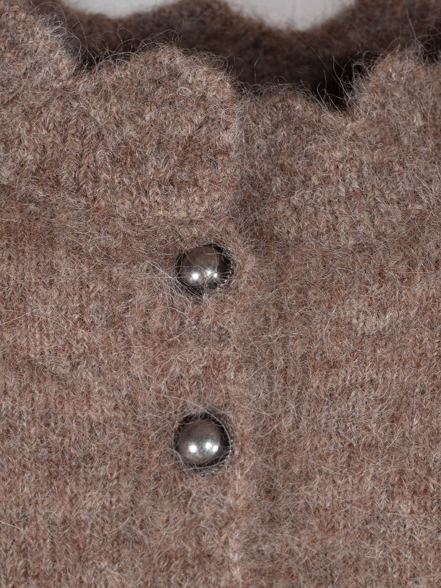 fei scho schee Strickjacke, Damen, taupe, flauschig, 3/4-Arm #2