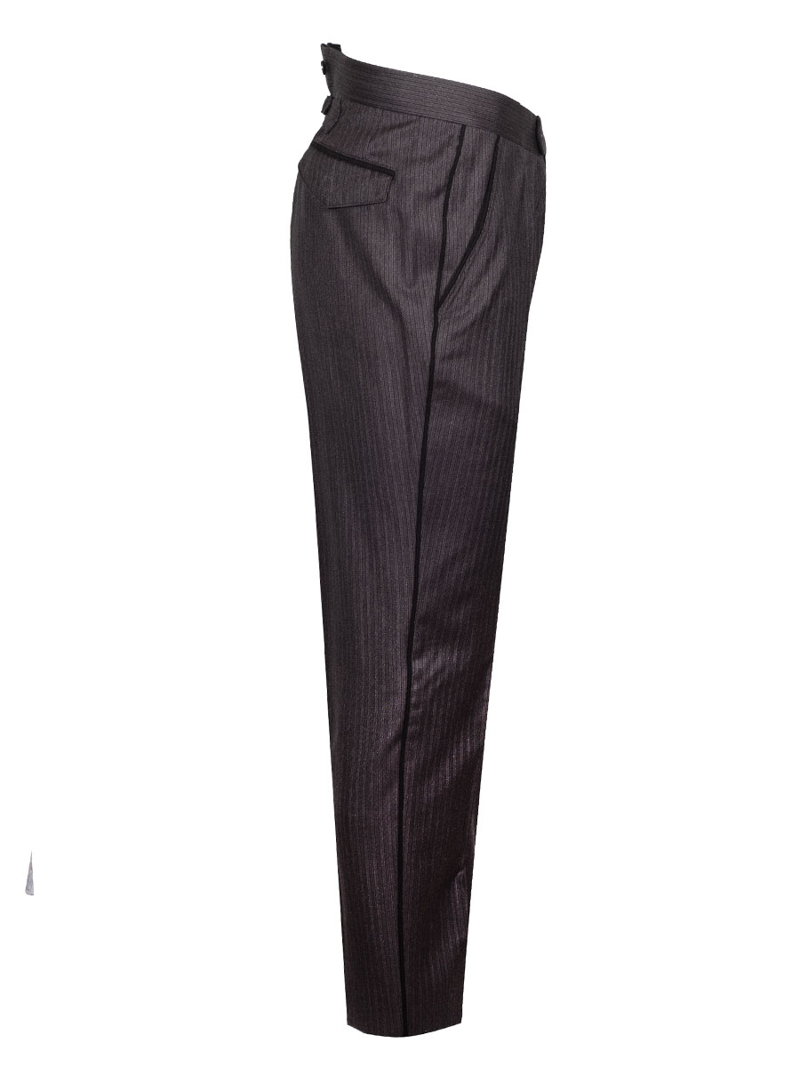 Viererspitz Stresemannhose Jakob, anthrazit, seitlich schwarzes Paspol #2