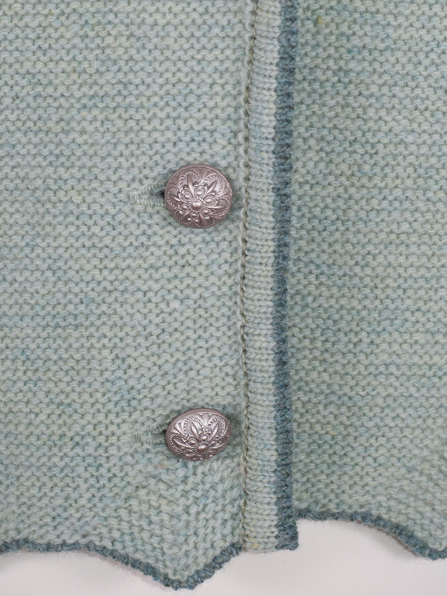 Huber Strickjacke, mint, Einfassung in grün, Zackenbund #5