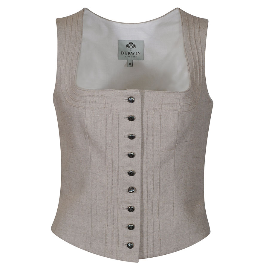Berwin & Wolff Leinen Mieder, beige, Schoßerl #1
