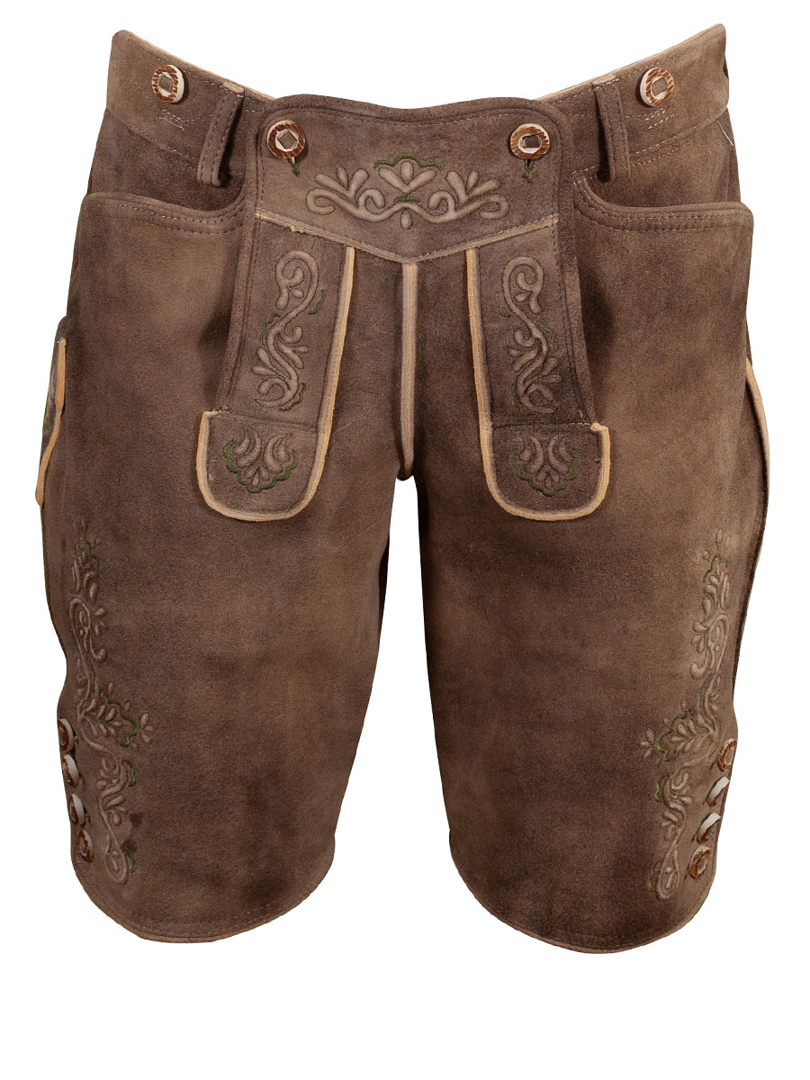 Weinbauer Kurze Lederhose Alois, eiche-inka, Ziegenvelour #1