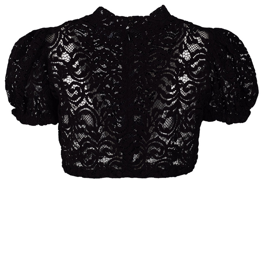 KINGA MATHE Dirndlbluse Pina, schwarz, semi-transparent, Puffarm #2