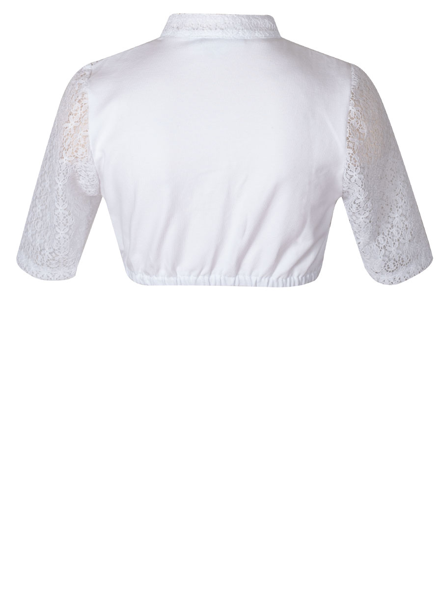 Ederer Dirndlbluse Mädchen Kurzarm, Spitze, weiß #2