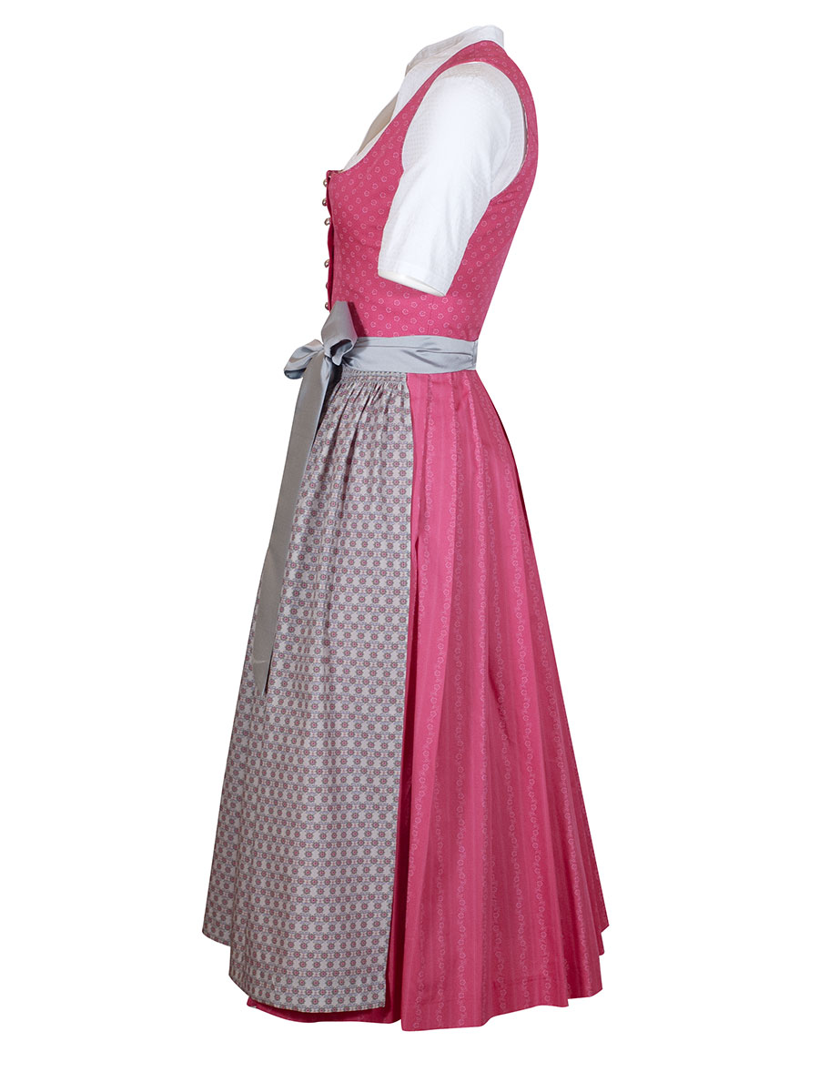 Hammerschmid Pillersee Baumwolldirndl, pink-grau, 80lg #2