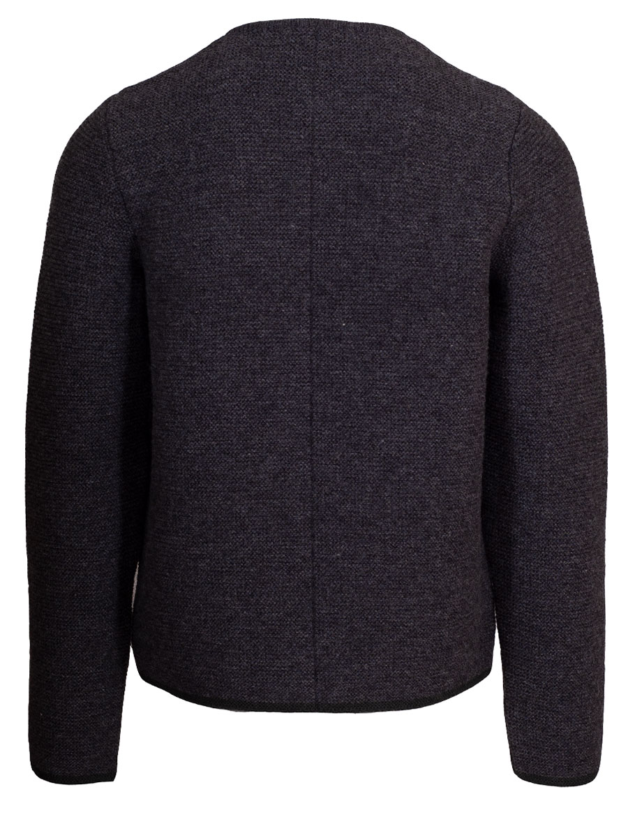 Huber Strickjacke Gerhard, anthrazit mit tanne, Hirschhornknöpfe #3