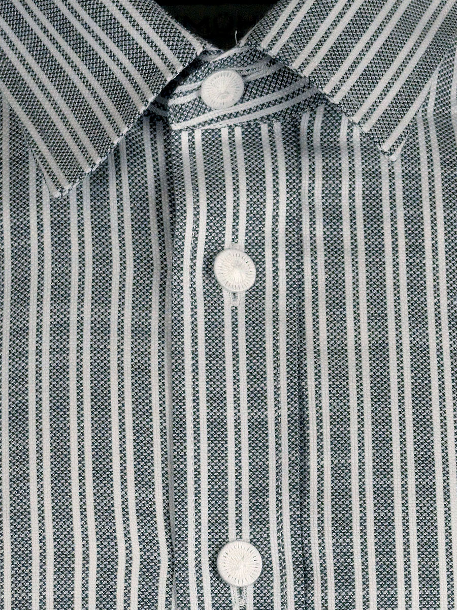 Waldorff Trachtenhemd grün gestreift, Pfoad, Liegekragen #2