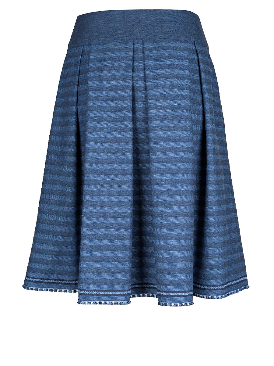 Hammerschmid Faltenrock Weiden, blau, gestreift #2