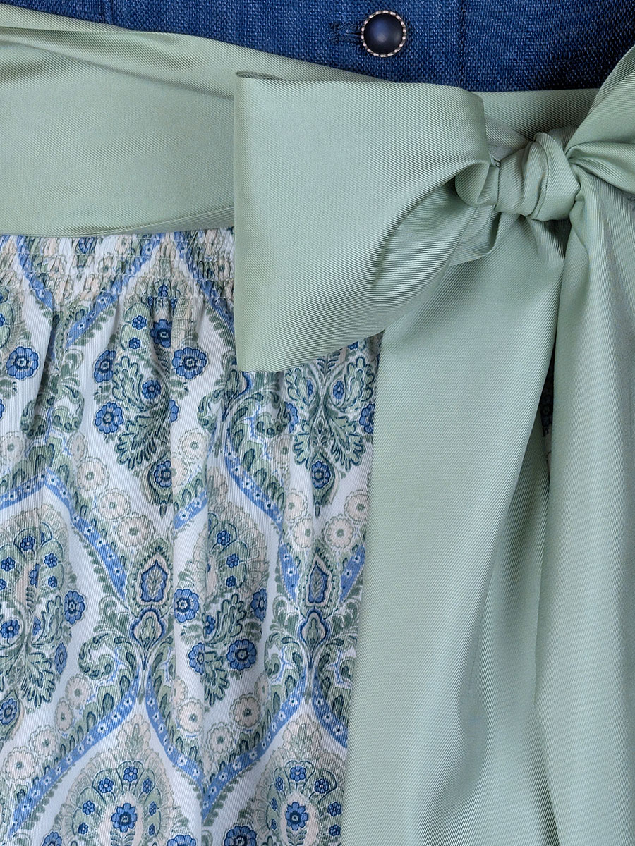 Wenger Dirndl Kimberley, stahlblau, Leinen, 80cm #5