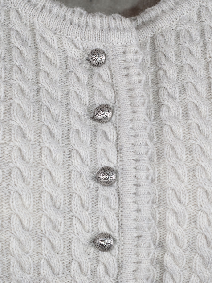 Huber Strickjacke Nora, nebelgrau, Zopfmuster #2