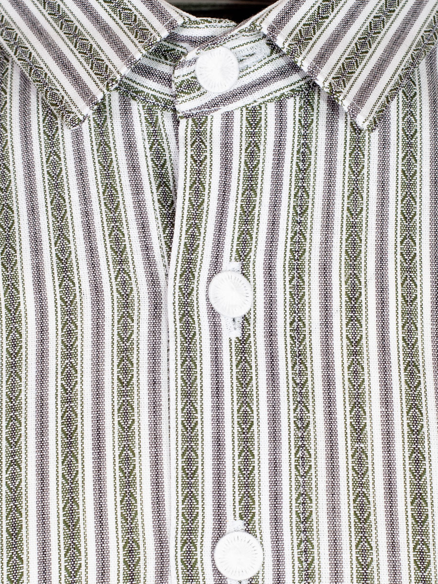 Arzberger Herrenhemd, grau-grün, gestreift, Liegekragen, Pfoad, Slim Line #4