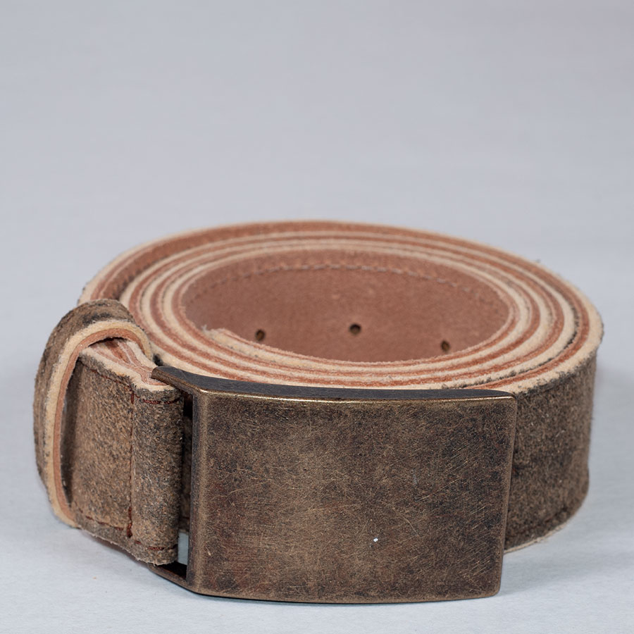 Weinbauer Ledergürtel Rothirsch, stein antik, Bronzeschnalle #2