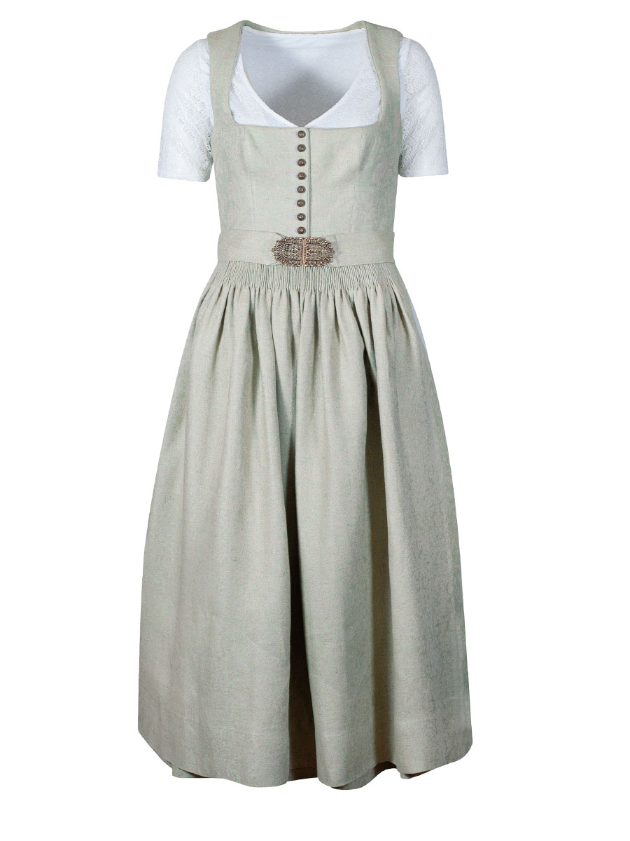 Gottseidank Leinendirndl Monika, lemongras, hochwertig, festlich, 80cm #2